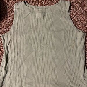 Christopher & Banks Light Green Ribbed Tank Top